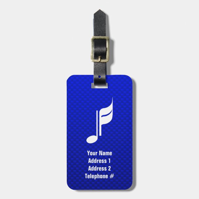 Etiqueta Para Maletas Nota de música azul (Frente Vertical)