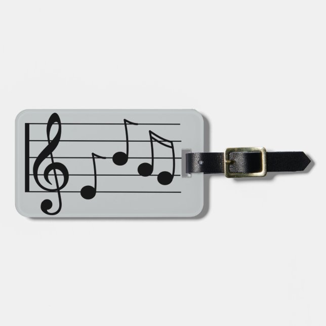 Etiqueta Para Maletas Notaciones musicales trébol clef y personal (Frente Horizontal)