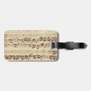 Etiqueta Para Maletas Notas de Música Antiguas - Partitura de Música de