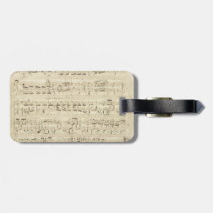 Etiqueta Para Maletas Notas musicales antiguas - Partitura de Chopin