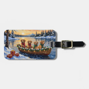 Etiqueta Para Maletas Nova Scotia Duck Tolling Retriever Navidad Barco 