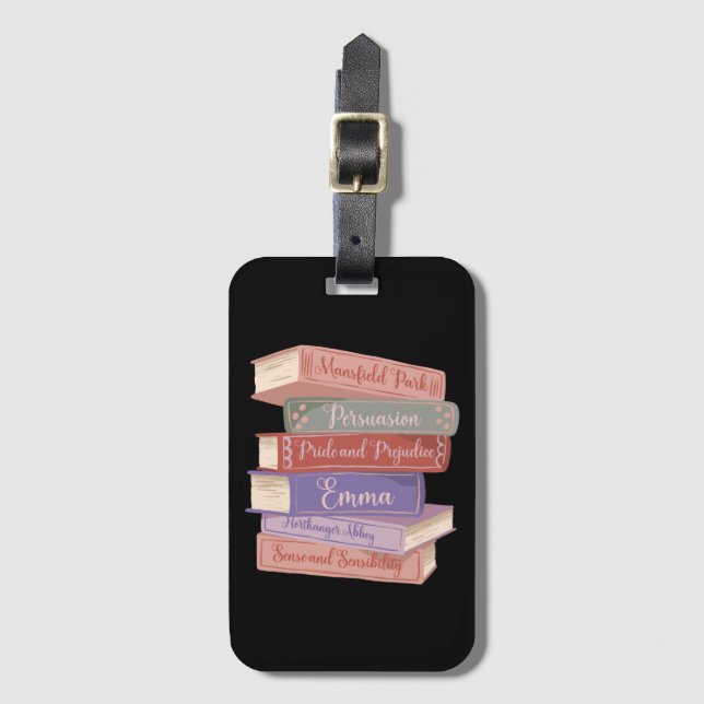 Etiqueta Para Maletas Novelas de Jane Austen V (Anverso vertical)