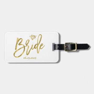 Etiqueta Para Maletas Novia con Diamante Blanco