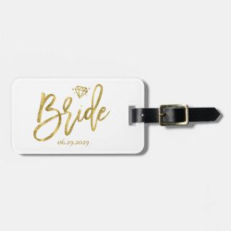Etiqueta Para Maletas Novia con Diamante Blanco