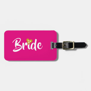 Etiqueta Para Maletas Novia Fecha Corazón Dorado Personalizado