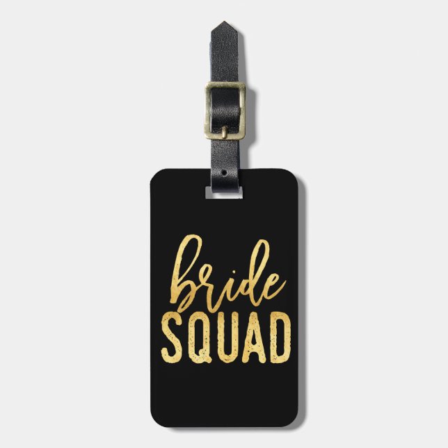 Etiqueta Para Maletas Novia Squad Gold (Frente Vertical)