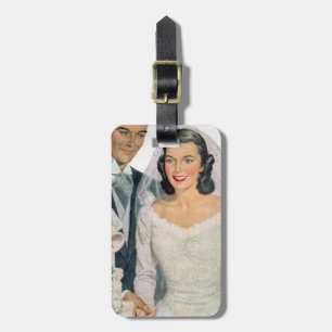 Etiqueta Para Maletas Novia vintage y Groom