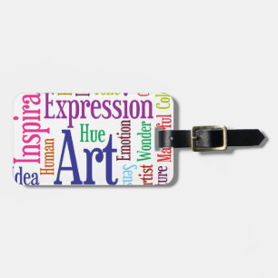 Etiqueta Para Maletas Nube de la palabra del arte y de la inspiración de