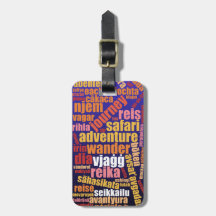 Nube de palabras de viaje colorido en muchos idiom