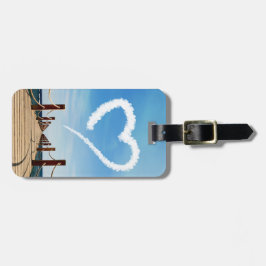 Etiqueta Para Maletas Nube sin fin de trayectoria en forma de corazón