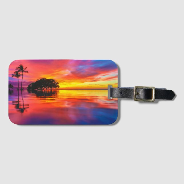 Etiqueta Para Maletas Nubes majestuosas y reflexión (Anverso horizontal)