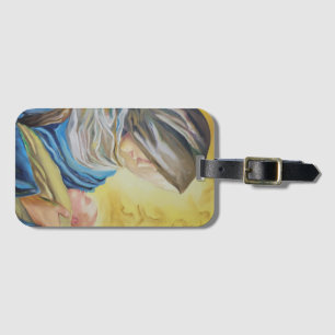 Etiqueta Para Maletas Nuestra Señora del Silencio agarrando al bebé Jesú