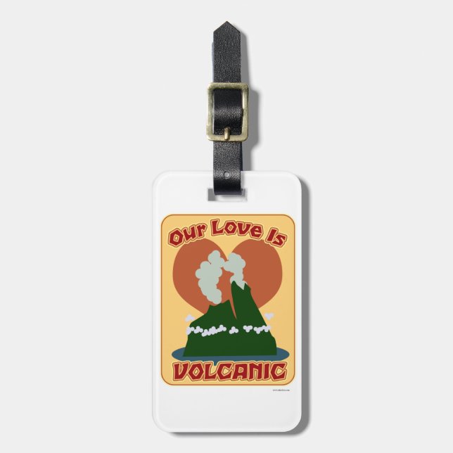 Etiqueta Para Maletas Nuestro amor es volcánico (Frente Vertical)