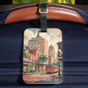 Etiqueta Para Maletas Nueva Orleans Louisiana Painting Viajes de época
