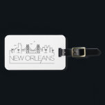 Etiqueta Para Maletas Nueva Orleans, Luisiana Estilizada Skyline<br><div class="desc">Una etiqueta de equipaje única que representa la hermosa ciudad de Nueva Orleans,  Luisiana.  Esta etiqueta muestra un estilizado ilustracion del paisaje único de la ciudad con su nombre debajo.</div>