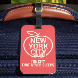 Etiqueta Para Maletas NUEVA YORK Big Apple Skyline Silhouette Rojo moder