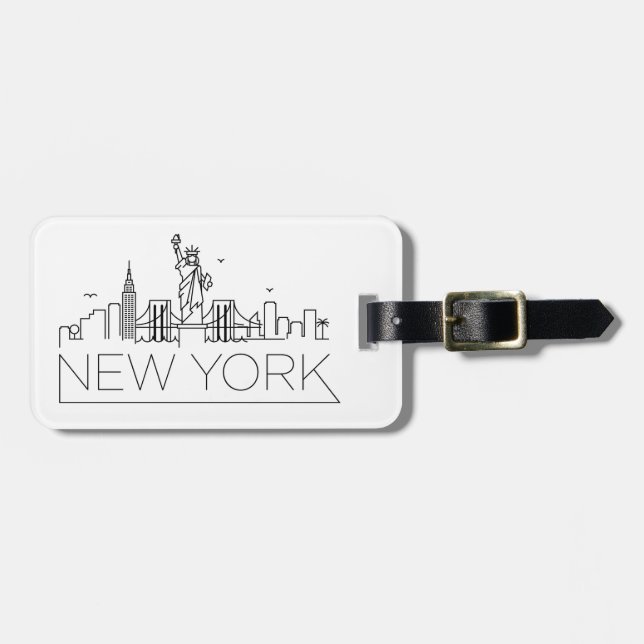 Etiqueta Para Maletas Nueva York Stylized horizonte (Frente Horizontal)