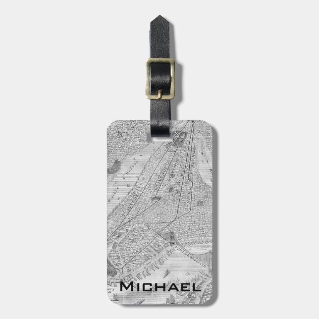 Etiqueta Para Maletas Nueva York: Tren del EL, C1878 (Frente Vertical)