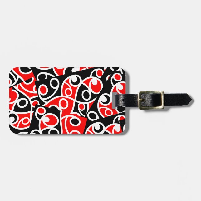 Etiqueta Para Maletas Nueva Zelanda tribal maori Kowhaiwhai (Frente Horizontal)