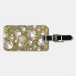 Etiqueta Para Maletas nuevo clásico sobre vintage baseballs doble patrón