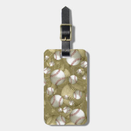 Etiqueta Para Maletas nuevo clásico sobre vintage baseballs doble patrón
