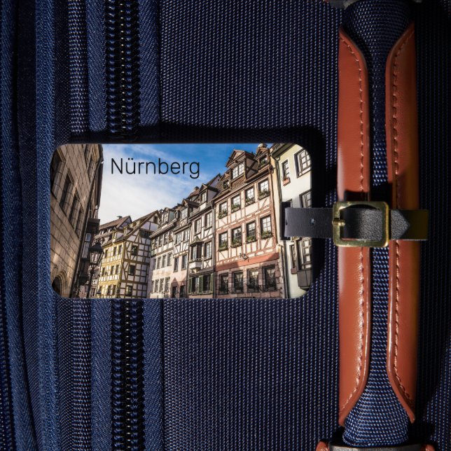 Etiqueta Para Maletas Nuremberg Cityscape Bavaria Alemania Souvenir (Anverso In situ 4)