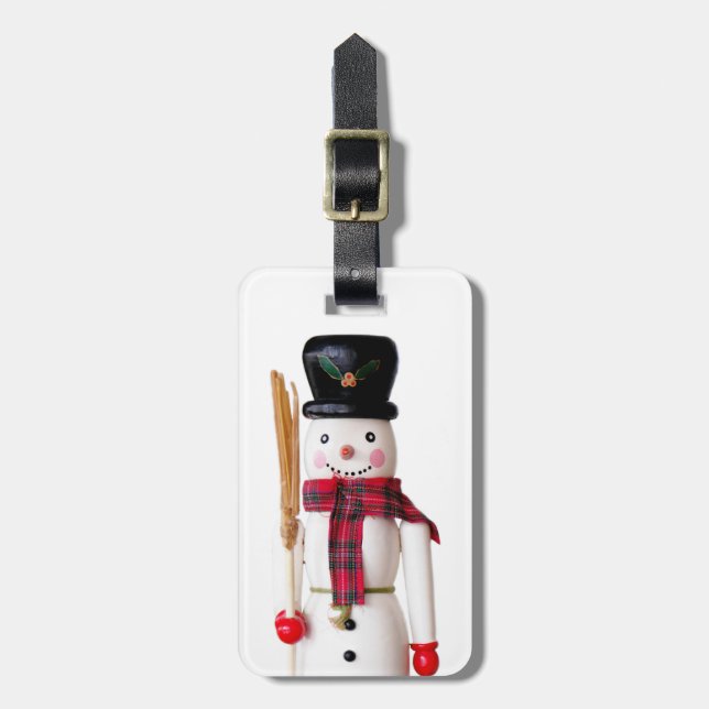 Etiqueta Para Maletas Nurrón de Snowman - Texto personalizado (Frente Vertical)