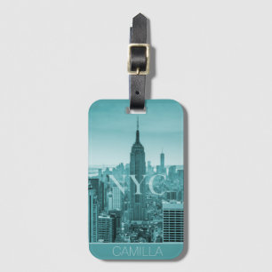Etiqueta Para Maletas NYC Nueva York Manhattan Empire State horizonte pe