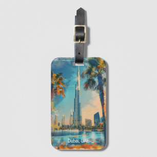 Etiqueta Para Maletas Obras de arte de Burj Khalifa de los Emiratos Árab