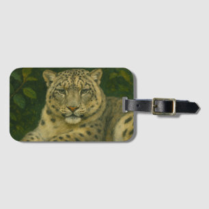 Etiqueta Para Maletas Observador silencioso - Leopardo de la nieve con l