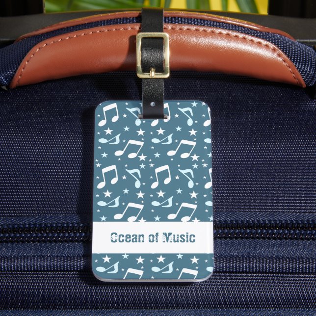 Etiqueta Para Maletas Ocean of Music patterned (Anverso In situ 2)