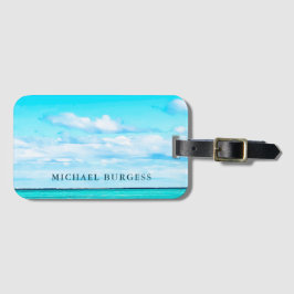 Etiqueta Para Maletas Ocean Sky Scene Travel Aqua Blue