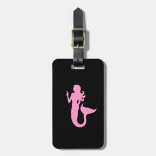 Etiqueta Para Maletas Océano Glow_Pink-on-Black Mermaid_personalized