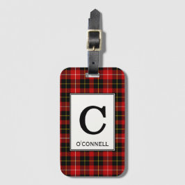 Etiqueta Para Maletas O'Connell Tartan Tartan Red and Black Plage Patter