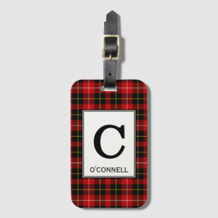 Etiqueta Para Maletas O'Connell Tartan Tartan Red and Black Plage Patter