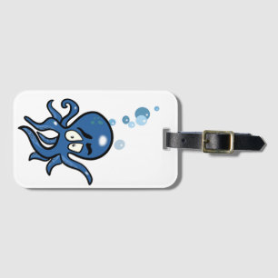 Etiqueta Para Maletas Octopus azul