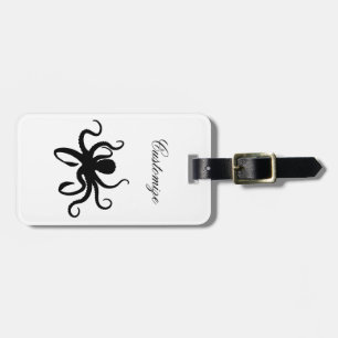 Etiqueta Para Maletas Octopus Silhouette Thunder_Cove