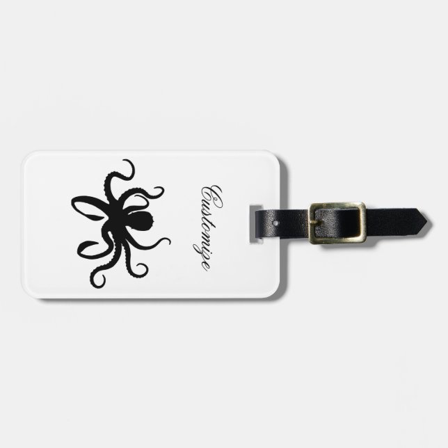 Etiqueta Para Maletas Octopus Silhouette Thunder_Cove (Frente Horizontal)