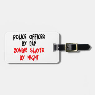 Etiqueta Para Maletas Oficial de policía Zombie Slayer