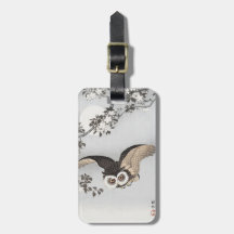 Ohara Koson Búho Chochín Flores de Cerezo y Luna