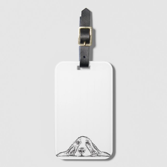 Etiqueta Para Maletas ojos de perrito simple blanco negro (Anverso vertical)