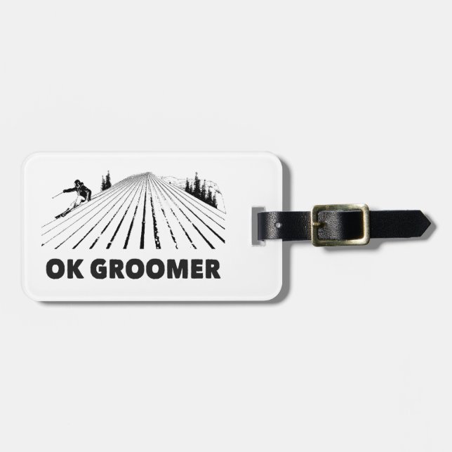 Etiqueta Para Maletas Ok Groomer Skiing (Frente Horizontal)