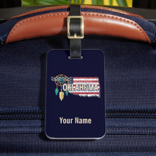 Etiqueta Para Maletas Oklahoma Estados Unidos Retro Map Vintage Estados 
