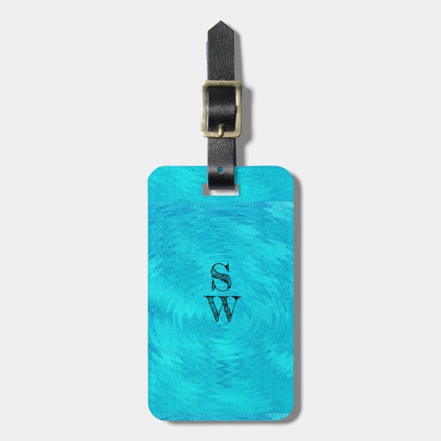 Etiqueta Para Maletas Ola De Turquesa (Frente Vertical)