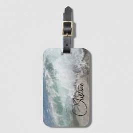 Etiqueta Para Maletas Ola oceánica de espuma marina personalizada