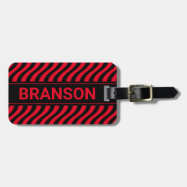 Etiqueta Para Maletas Ola roja del H Bar personalizada