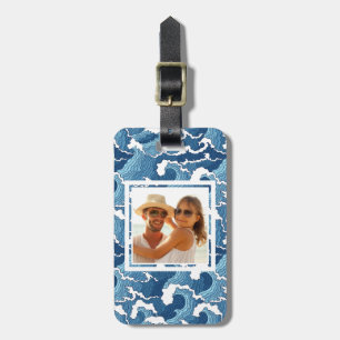Etiqueta Para Maletas Olas abstractas de fotos Personalizados