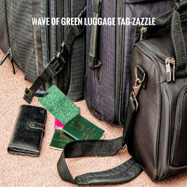 Etiqueta Para Maletas Olas De Verde