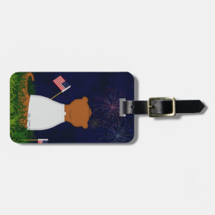 Etiqueta Para Maletas Oliver The Otter Watching Fireworks