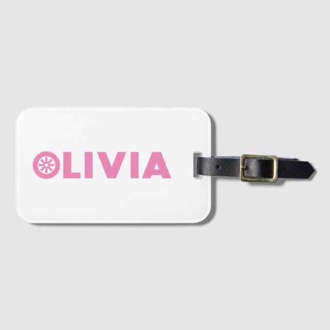 Etiqueta Para Maletas Olivia Petrol Head (Anverso horizontal)
